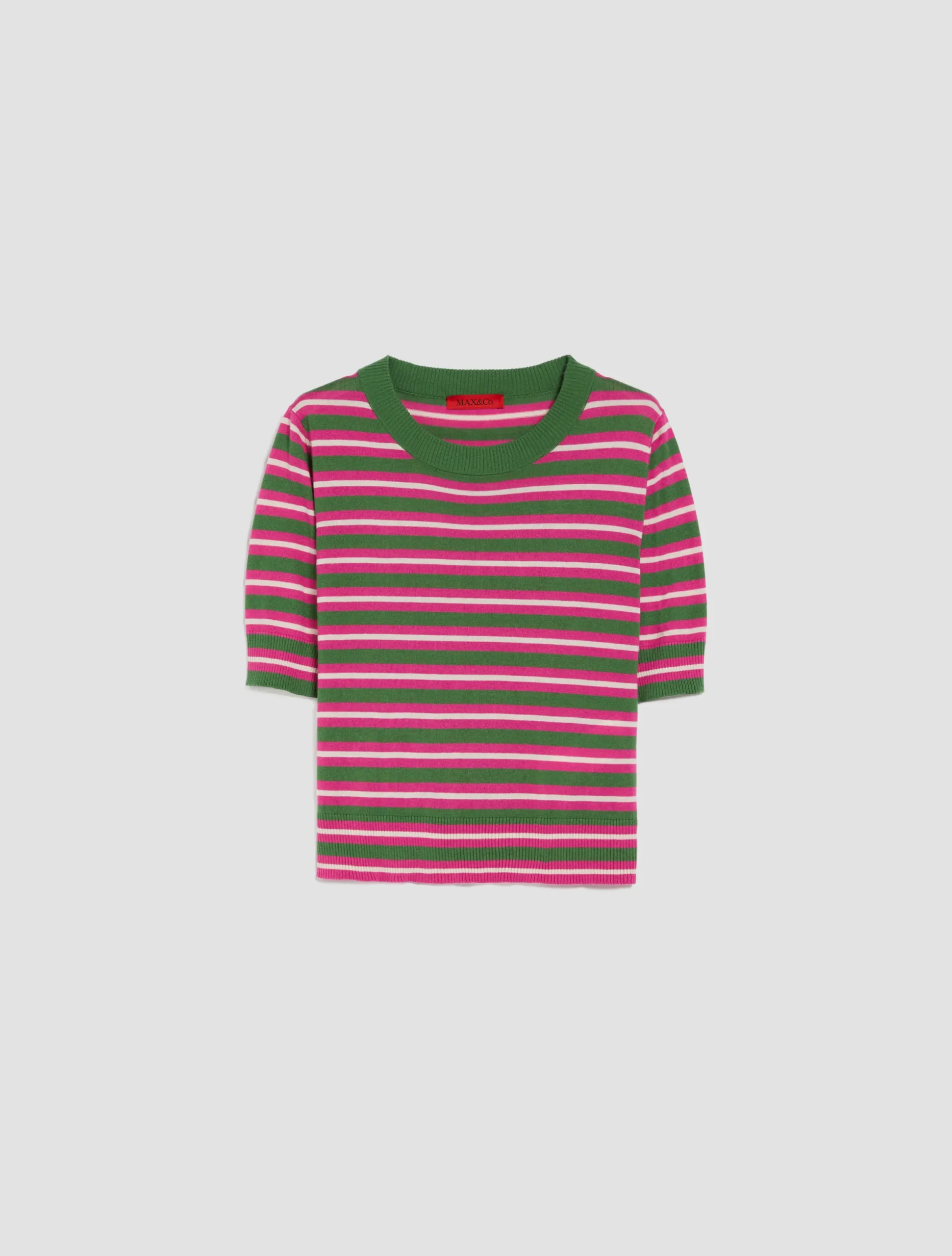 Striped cotton and modal jumper