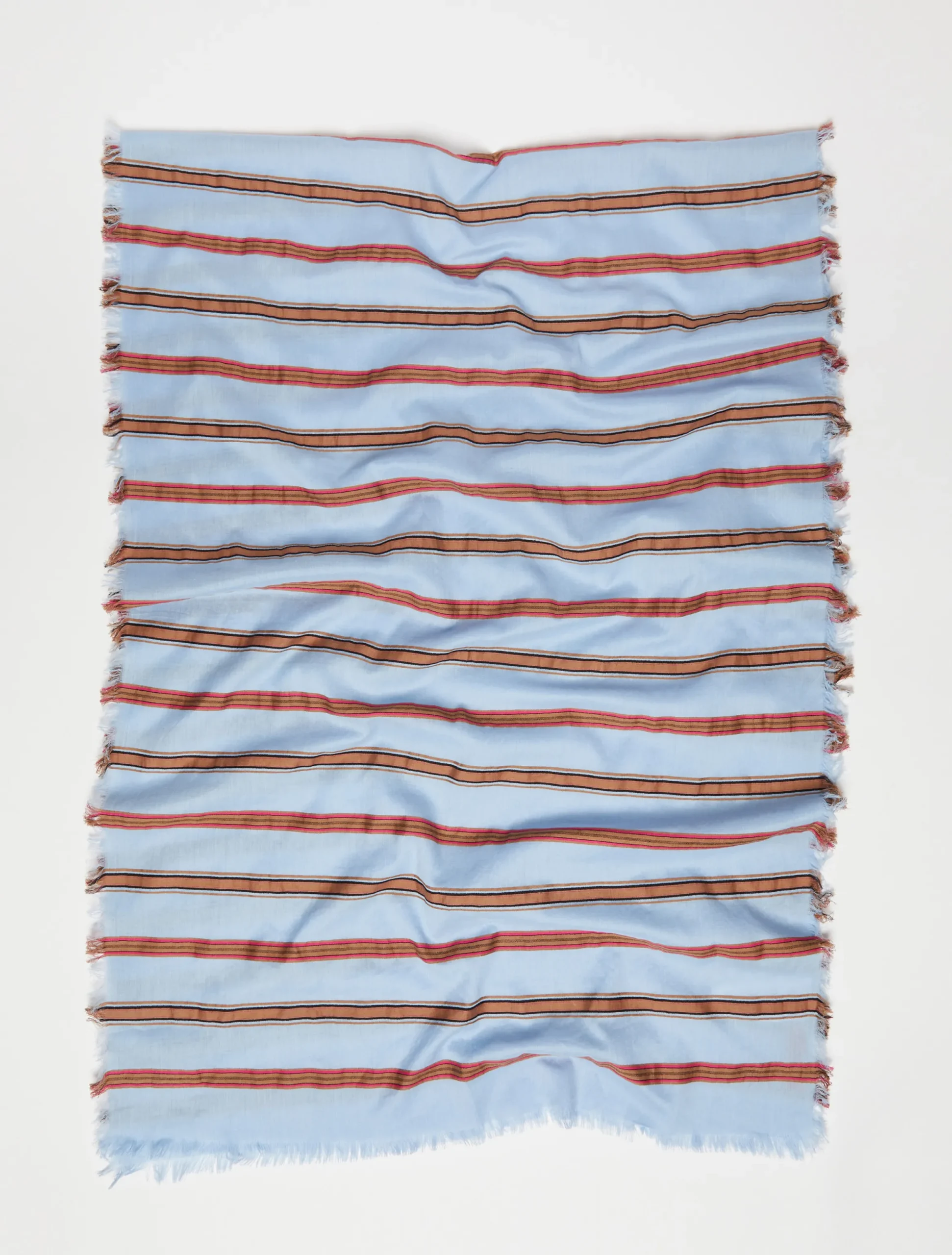 Striped cotton-voile stole