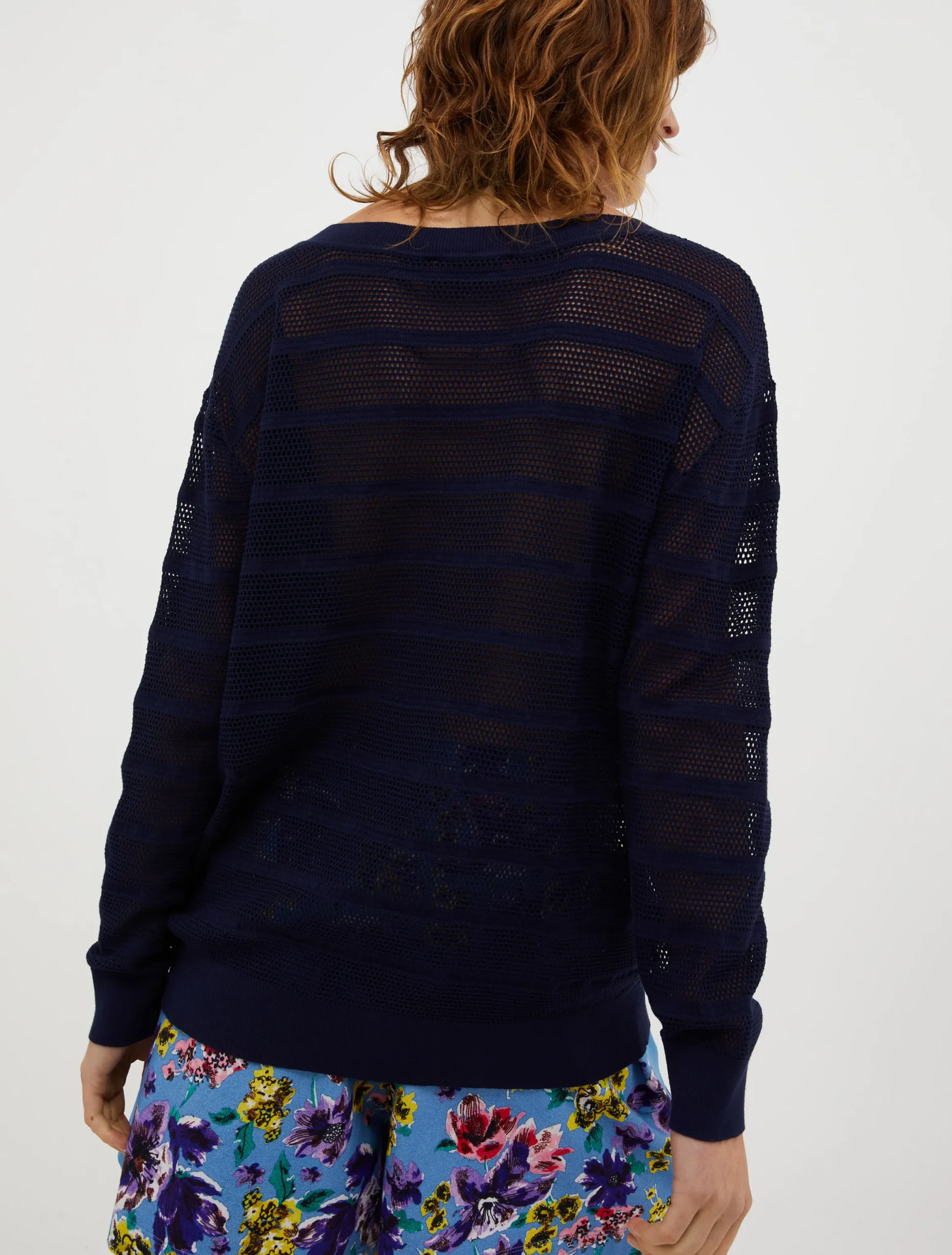 Striped openwork jumper