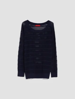 Striped openwork jumper