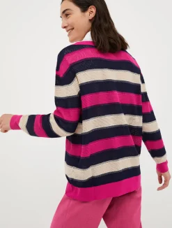 Striped openwork jumper