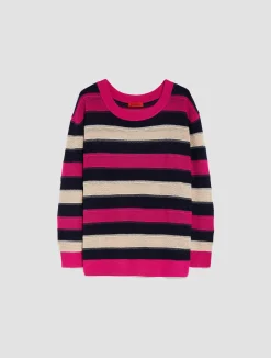 Striped openwork jumper