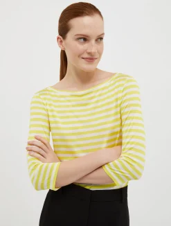 Striped silk-jersey T-shirt