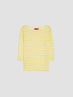 Striped silk-jersey T-shirt