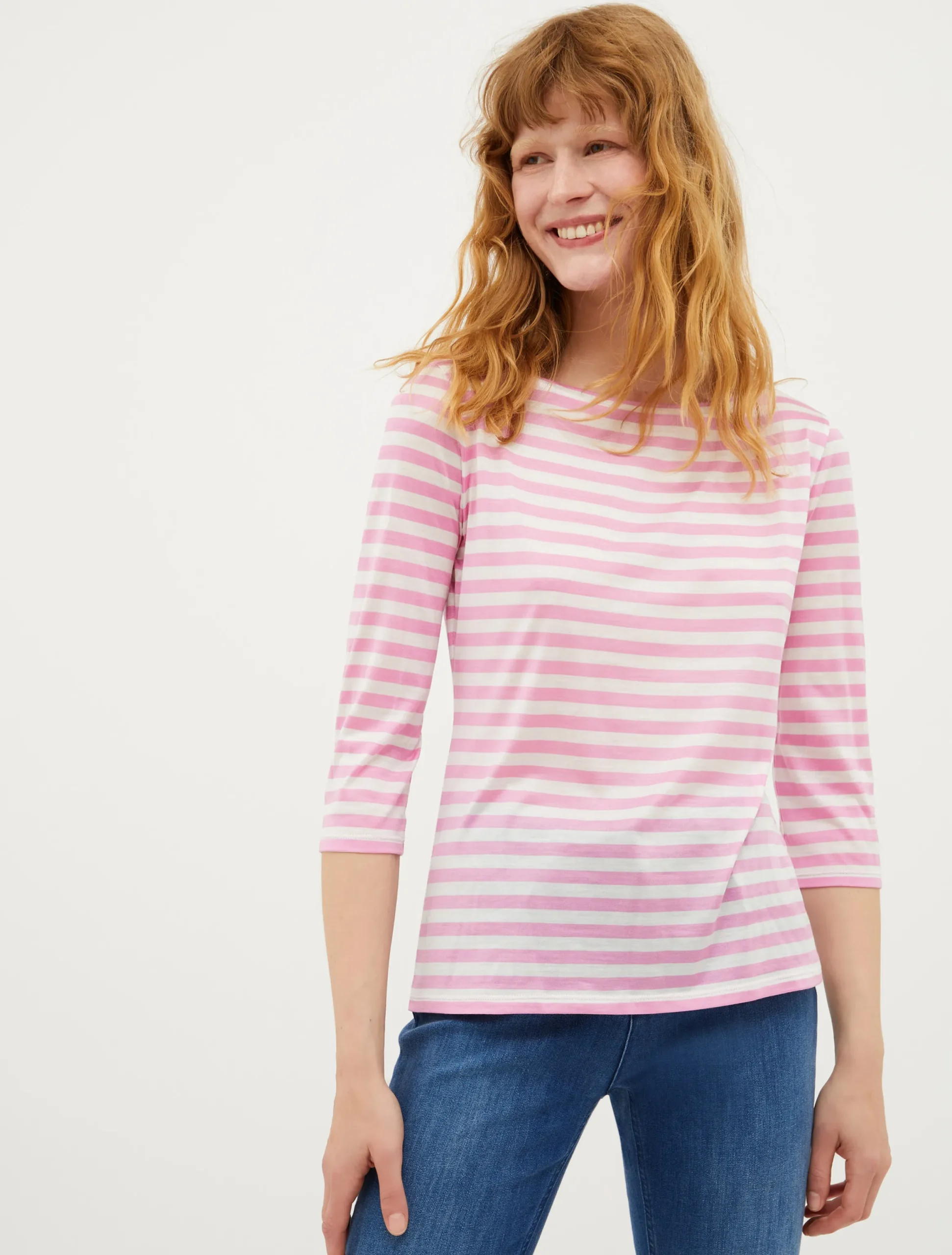 Striped silk-jersey T-shirt