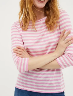 Striped silk-jersey T-shirt