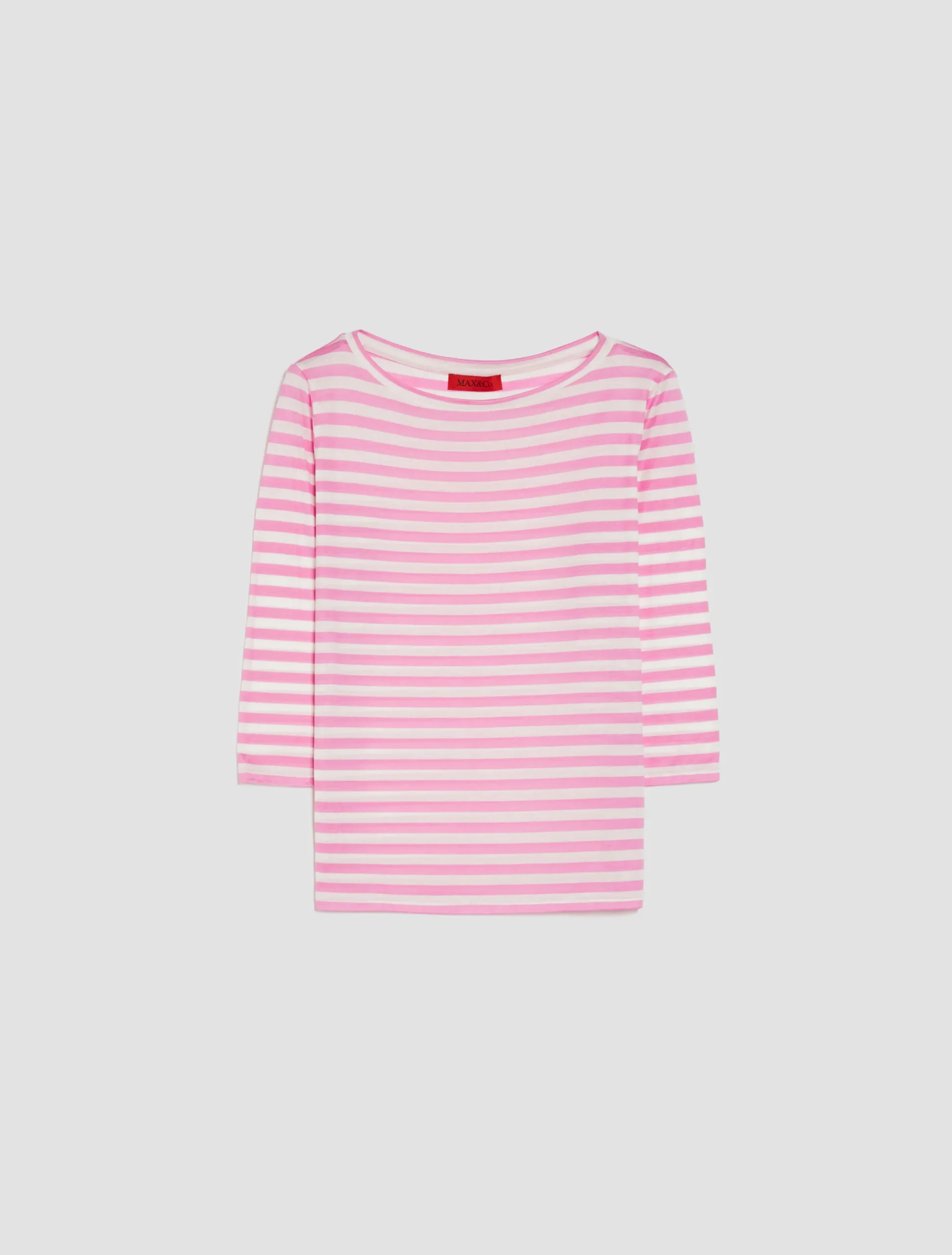 Striped silk-jersey T-shirt