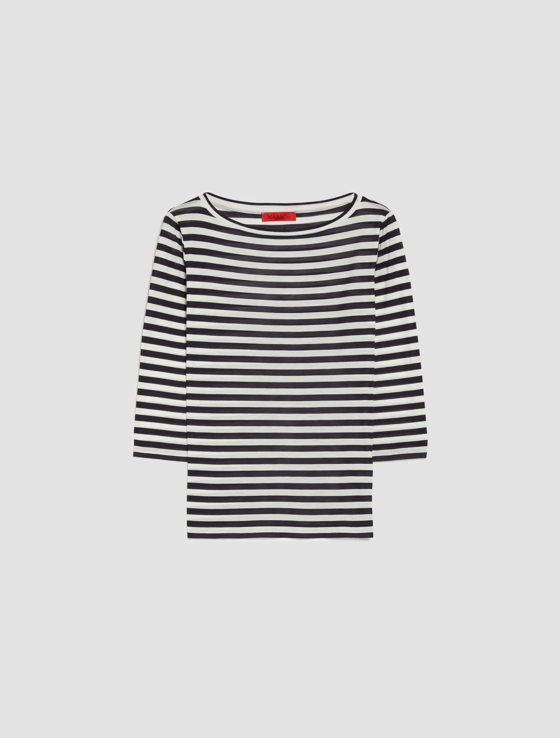 Striped silk-jersey T-shirt