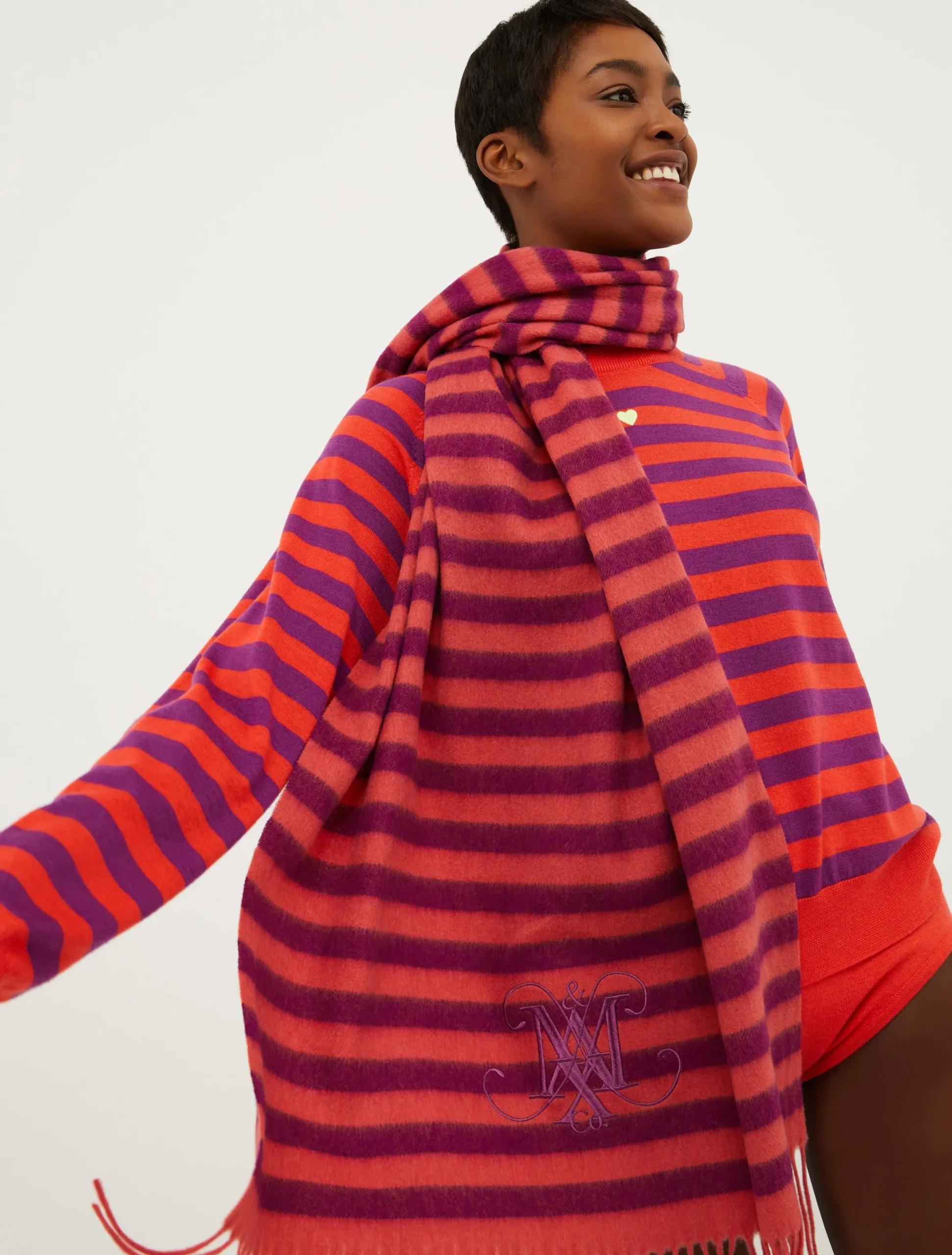 Striped wool stole