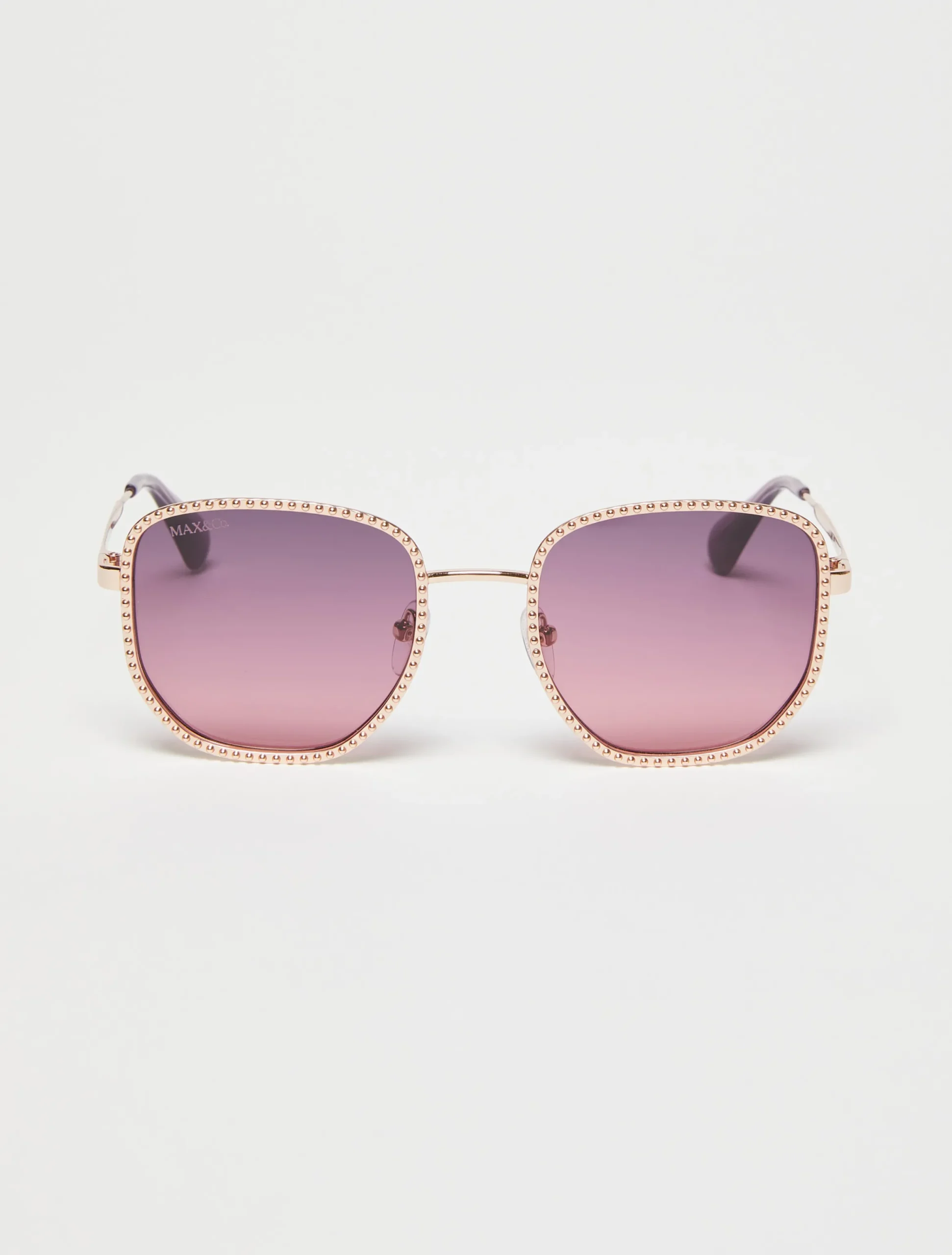 Studded metal square sunglasses