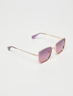 Studded metal square sunglasses