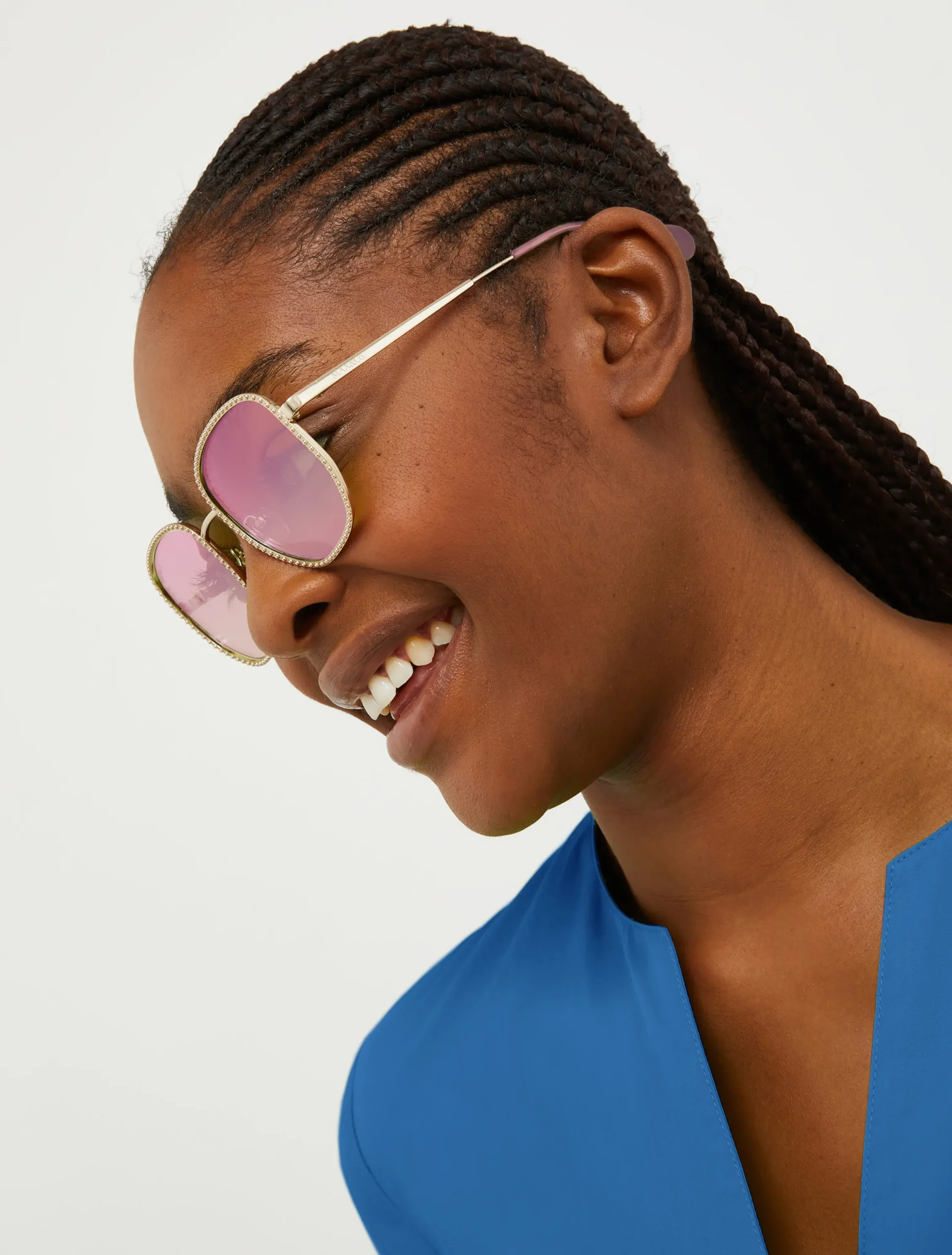 Studded metal square sunglasses
