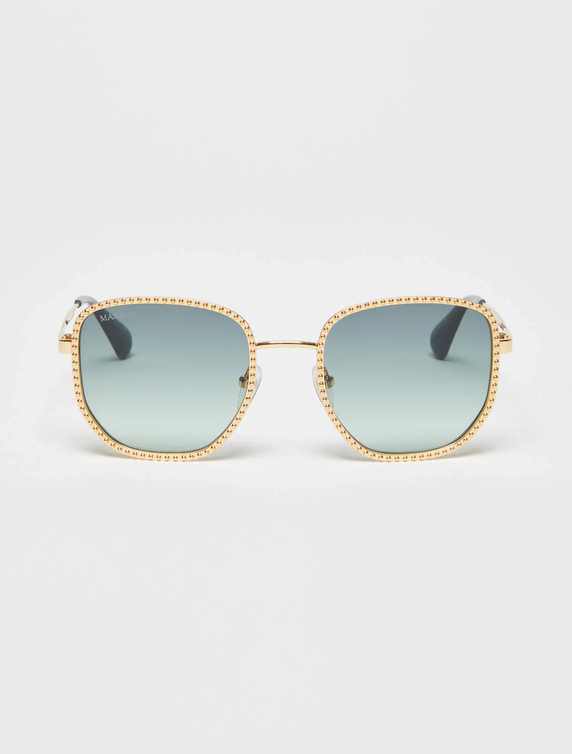 Studded metal square sunglasses