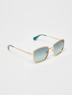 Studded metal square sunglasses