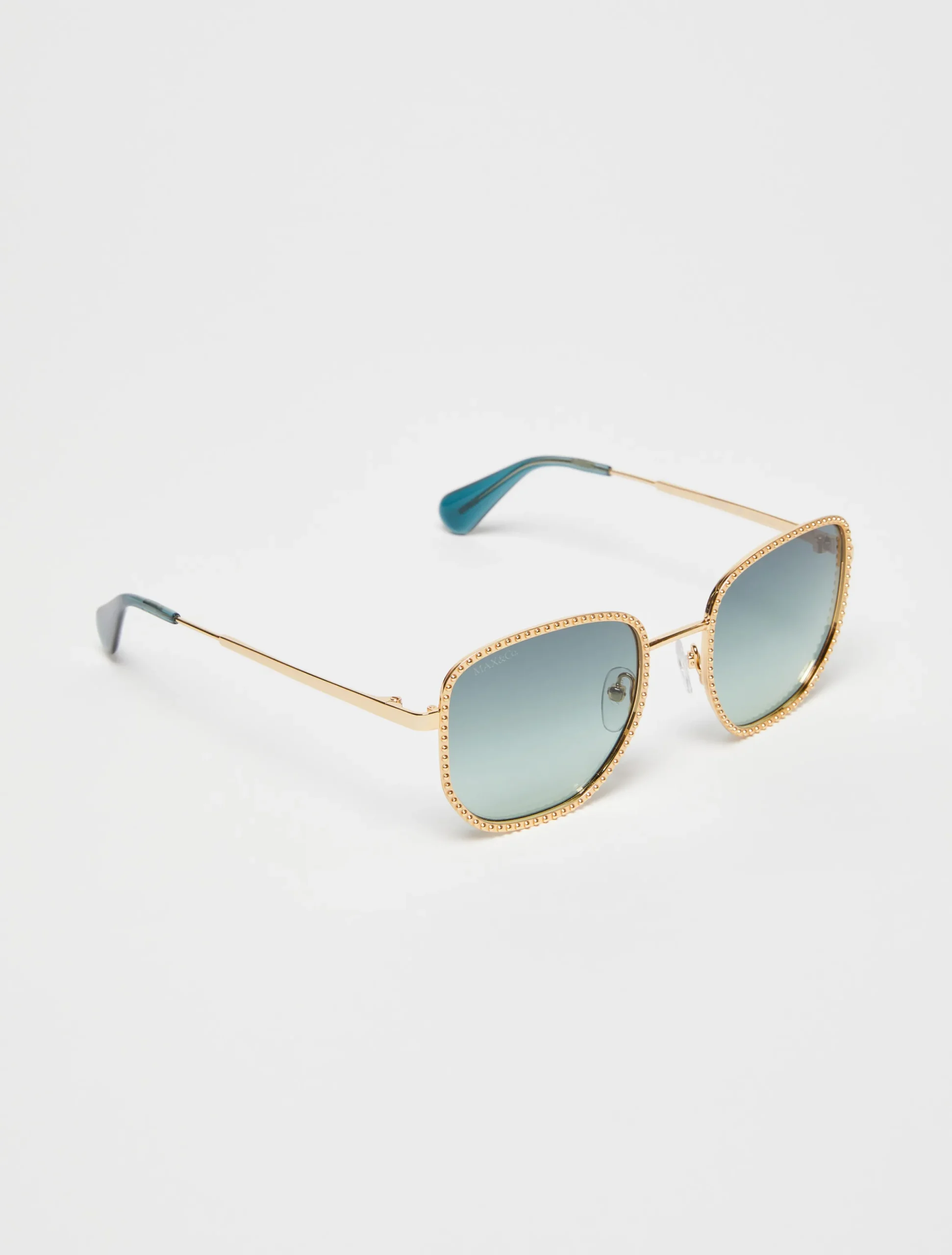 Studded metal square sunglasses