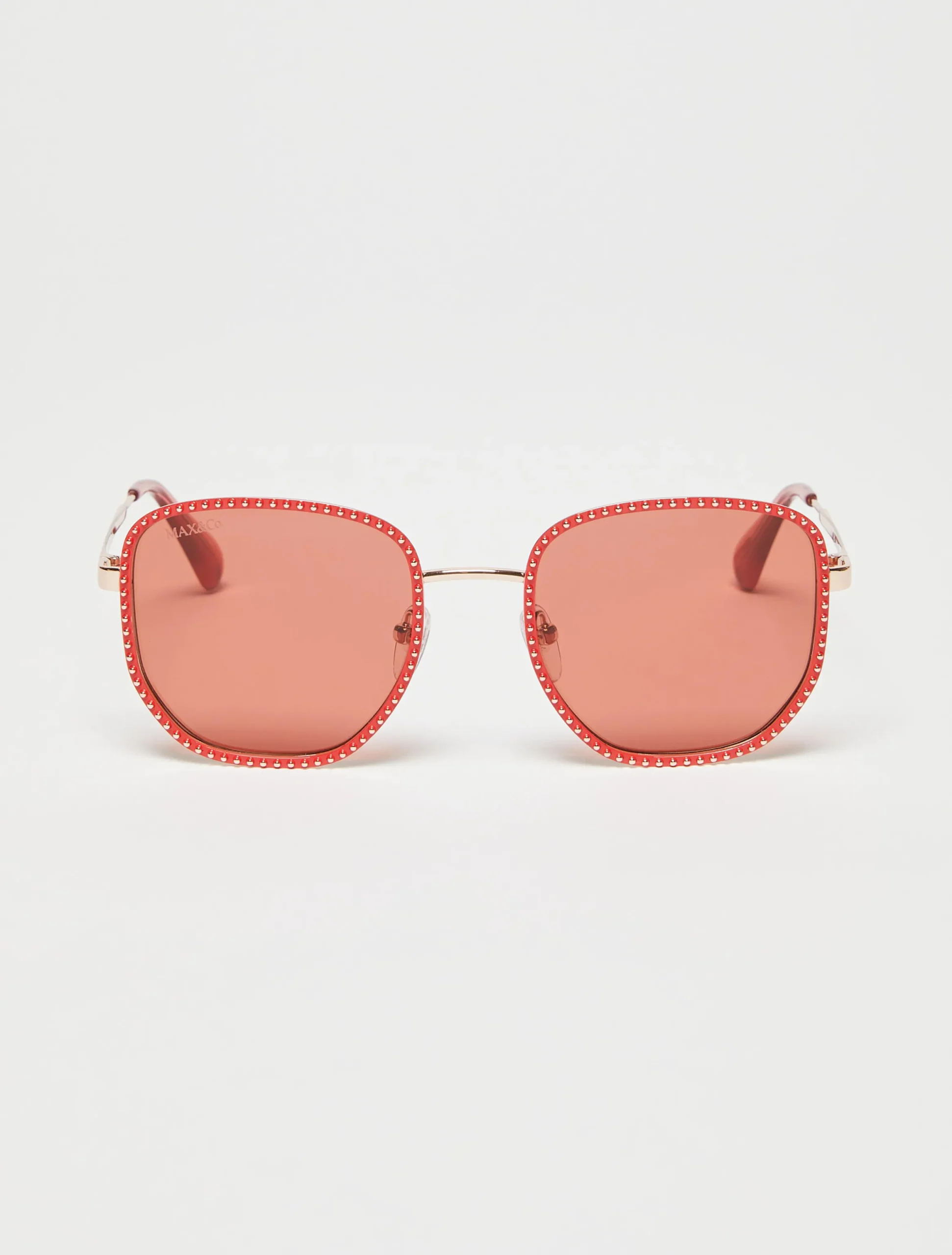 Studded metal square sunglasses