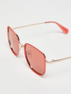Studded metal square sunglasses