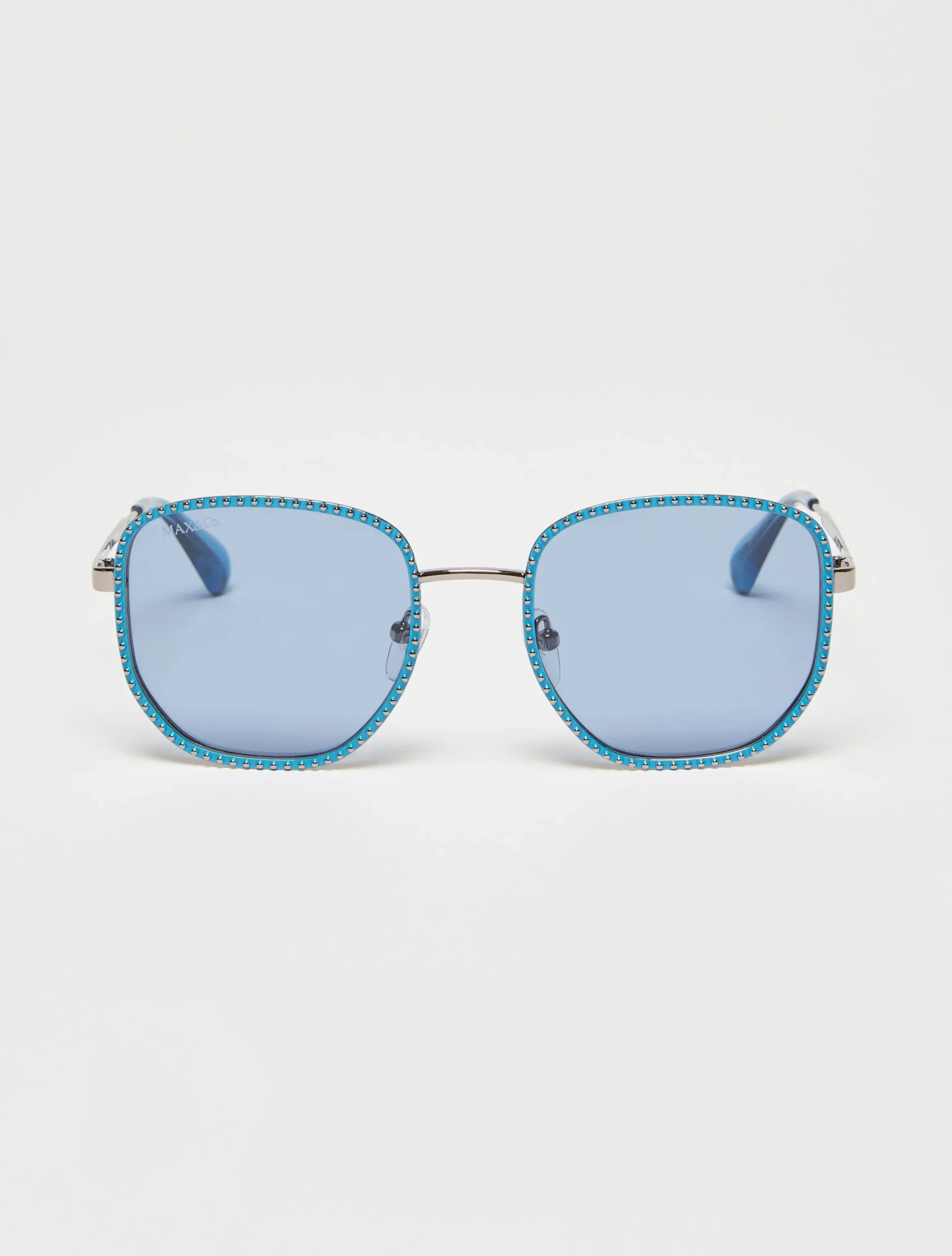 Studded metal square sunglasses