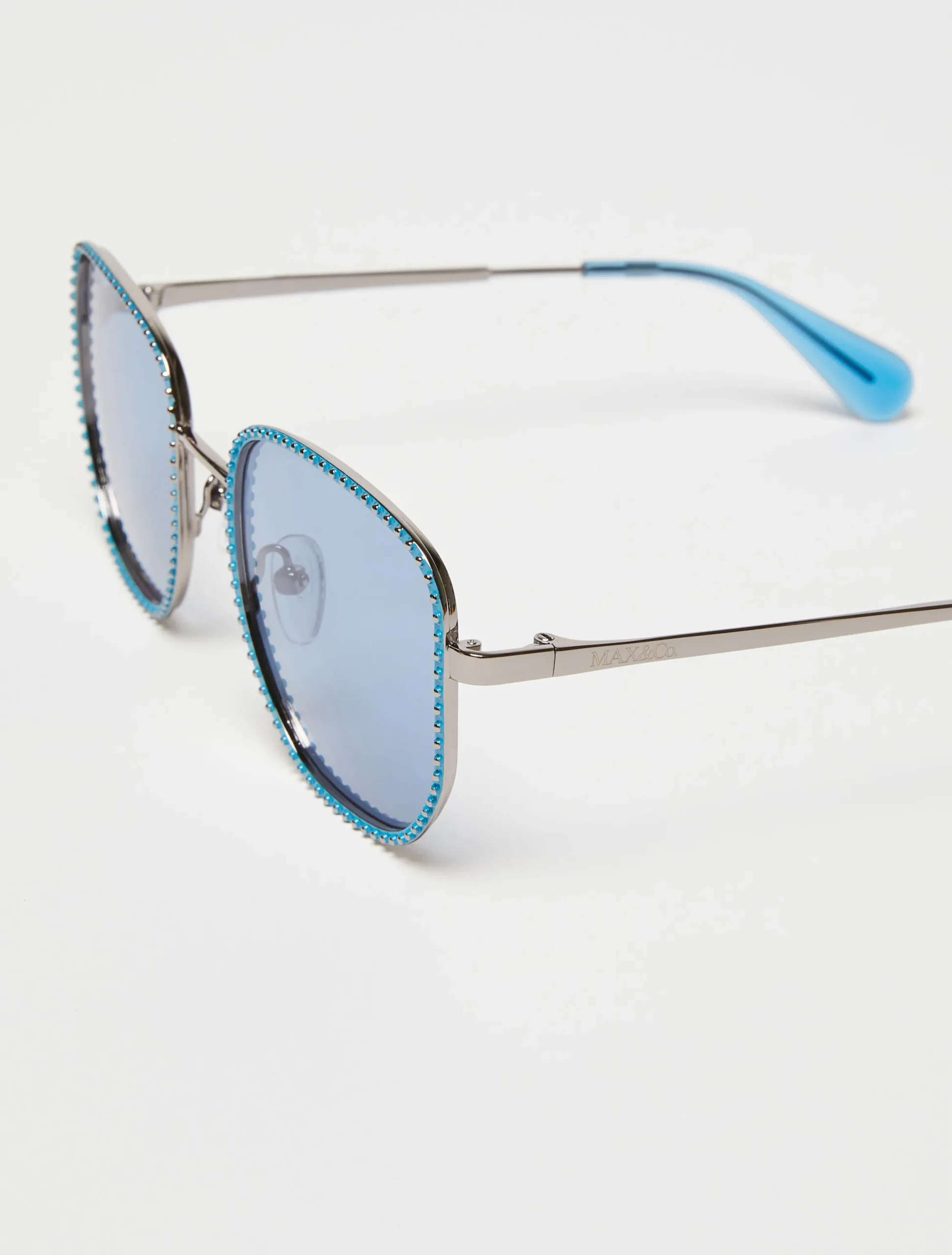 Studded metal square sunglasses
