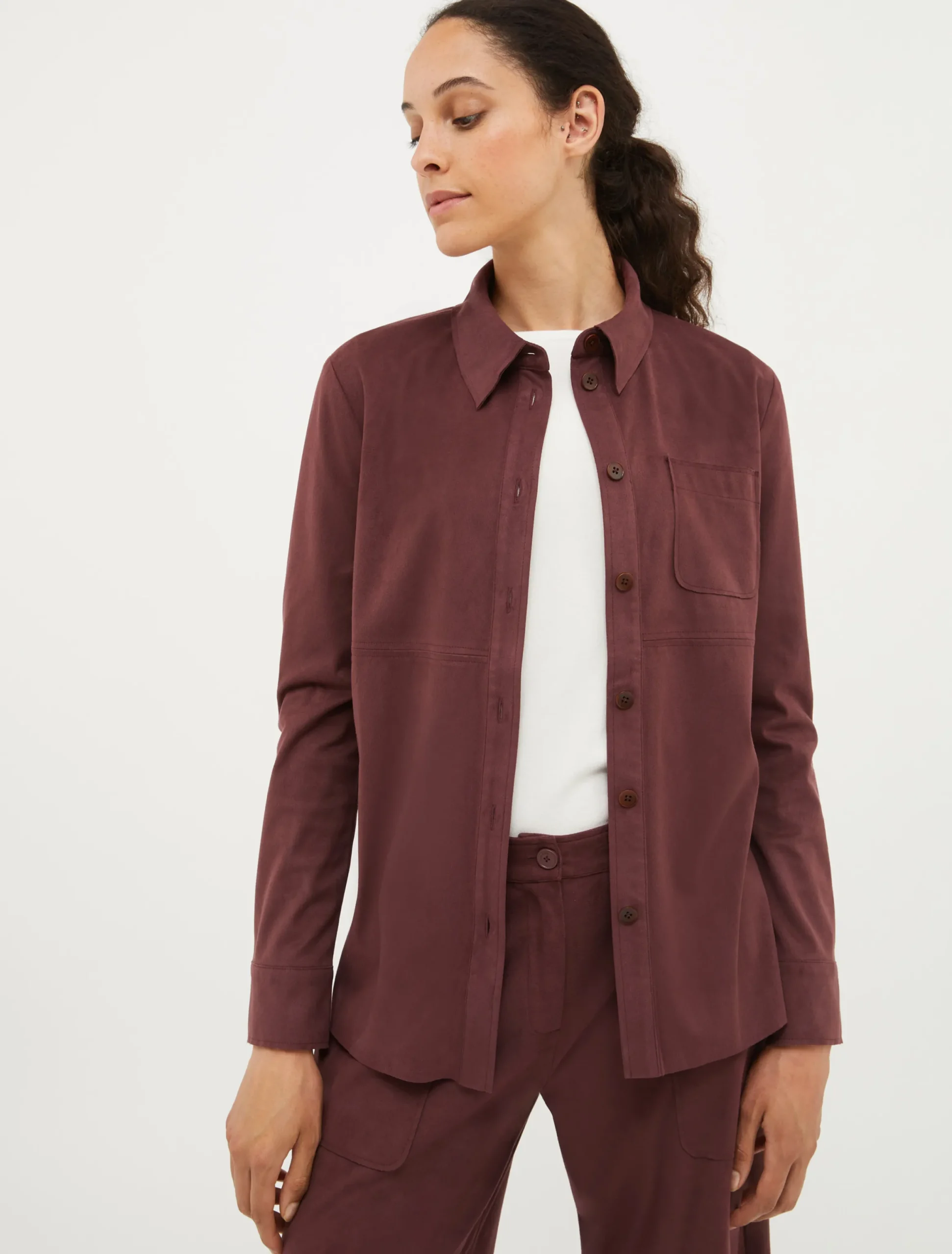 Suede-jersey shirt