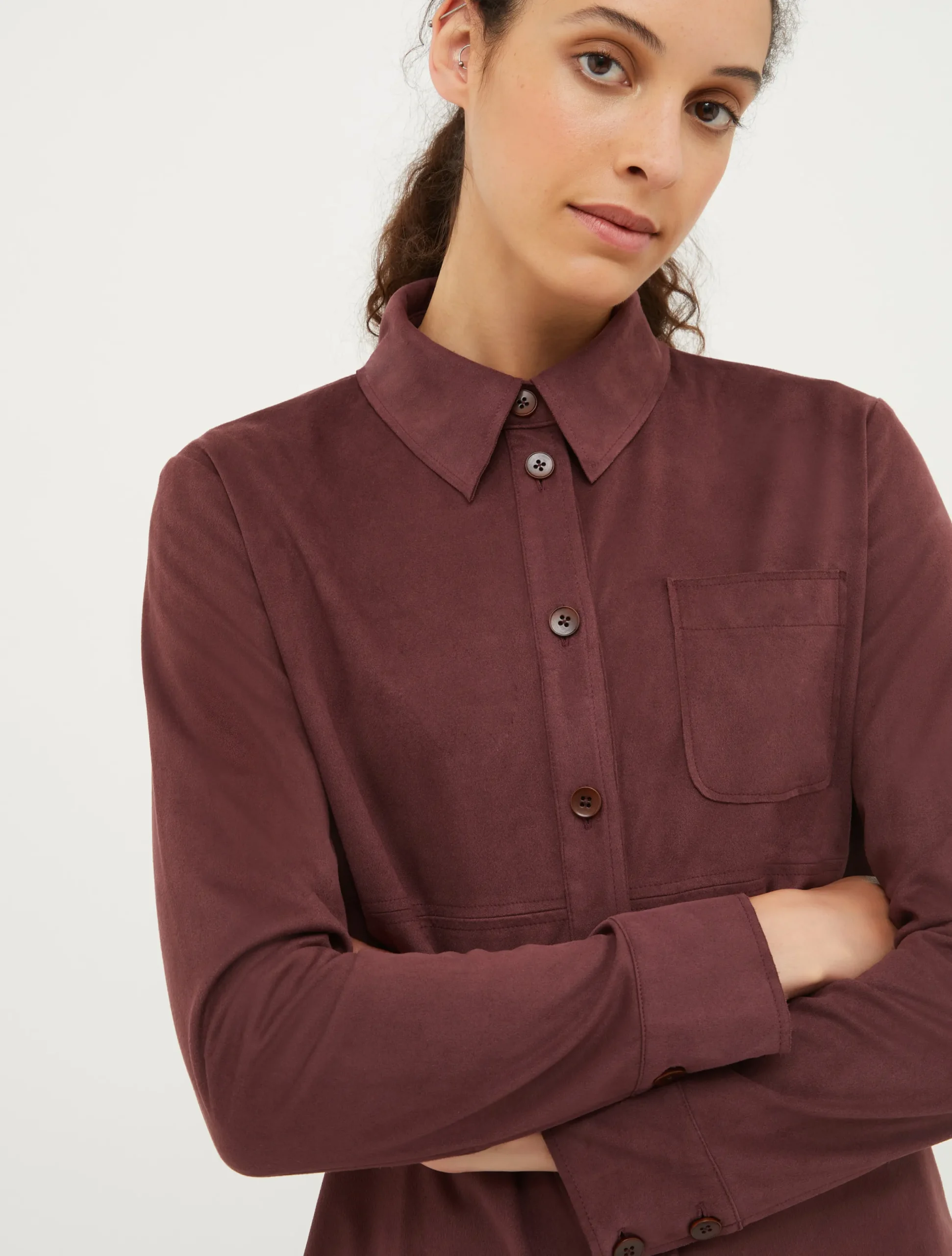 Suede-jersey shirt