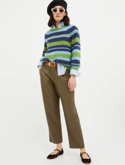 Tapered coated-jersey trousers