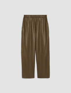 Tapered coated-jersey trousers