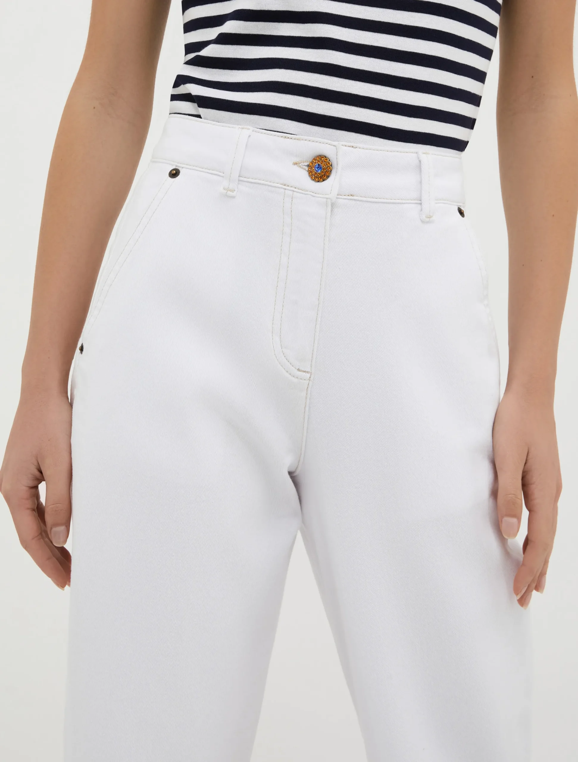 Tapered cotton-drill trousers