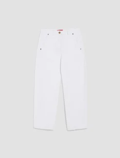 Tapered cotton-drill trousers