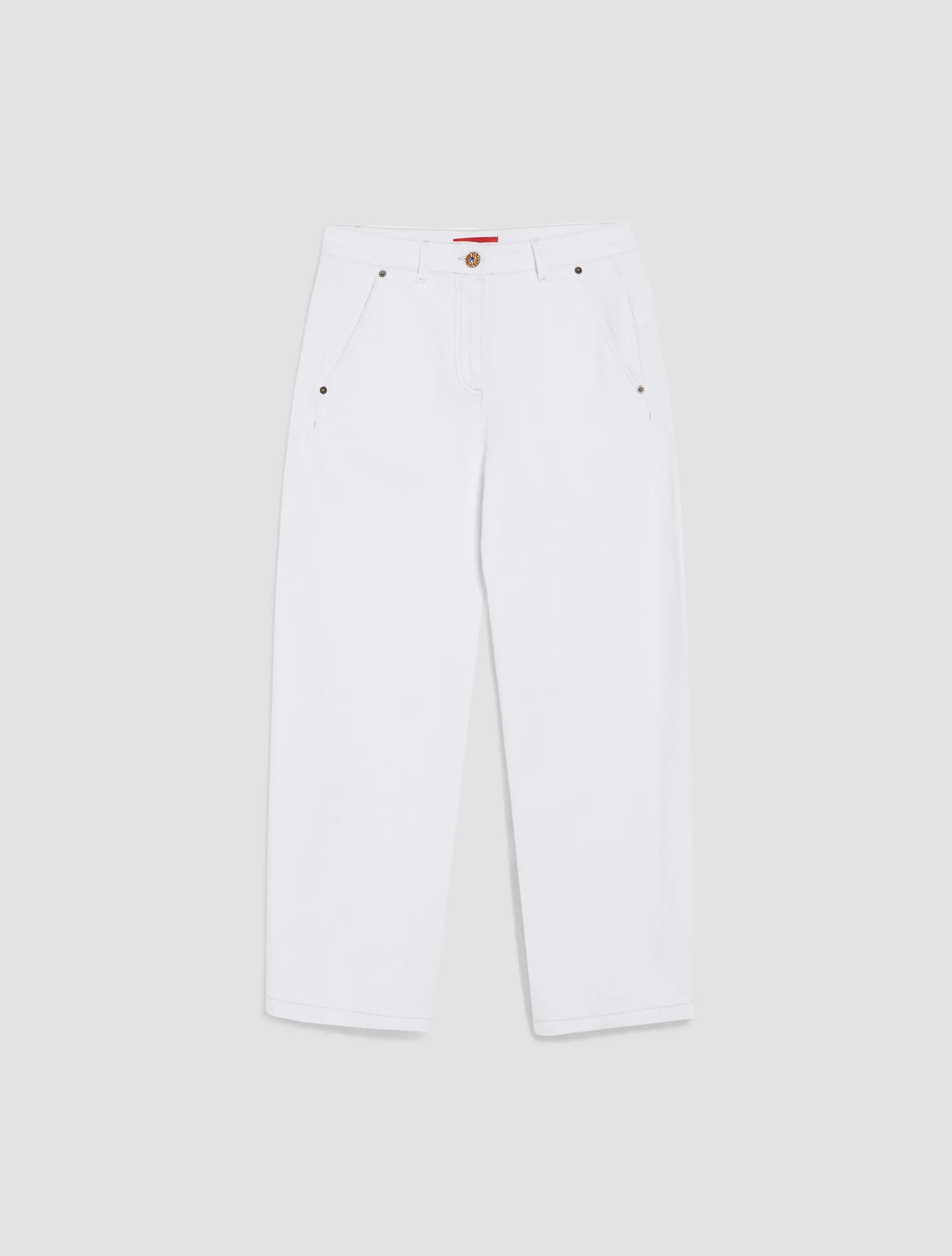 Tapered cotton-drill trousers