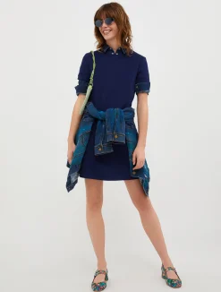 Textured stretch-jersey dress