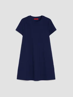 Textured stretch-jersey dress