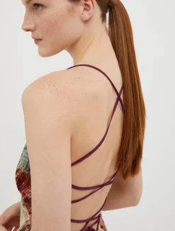 Tie-dye velvet maxi slip dress