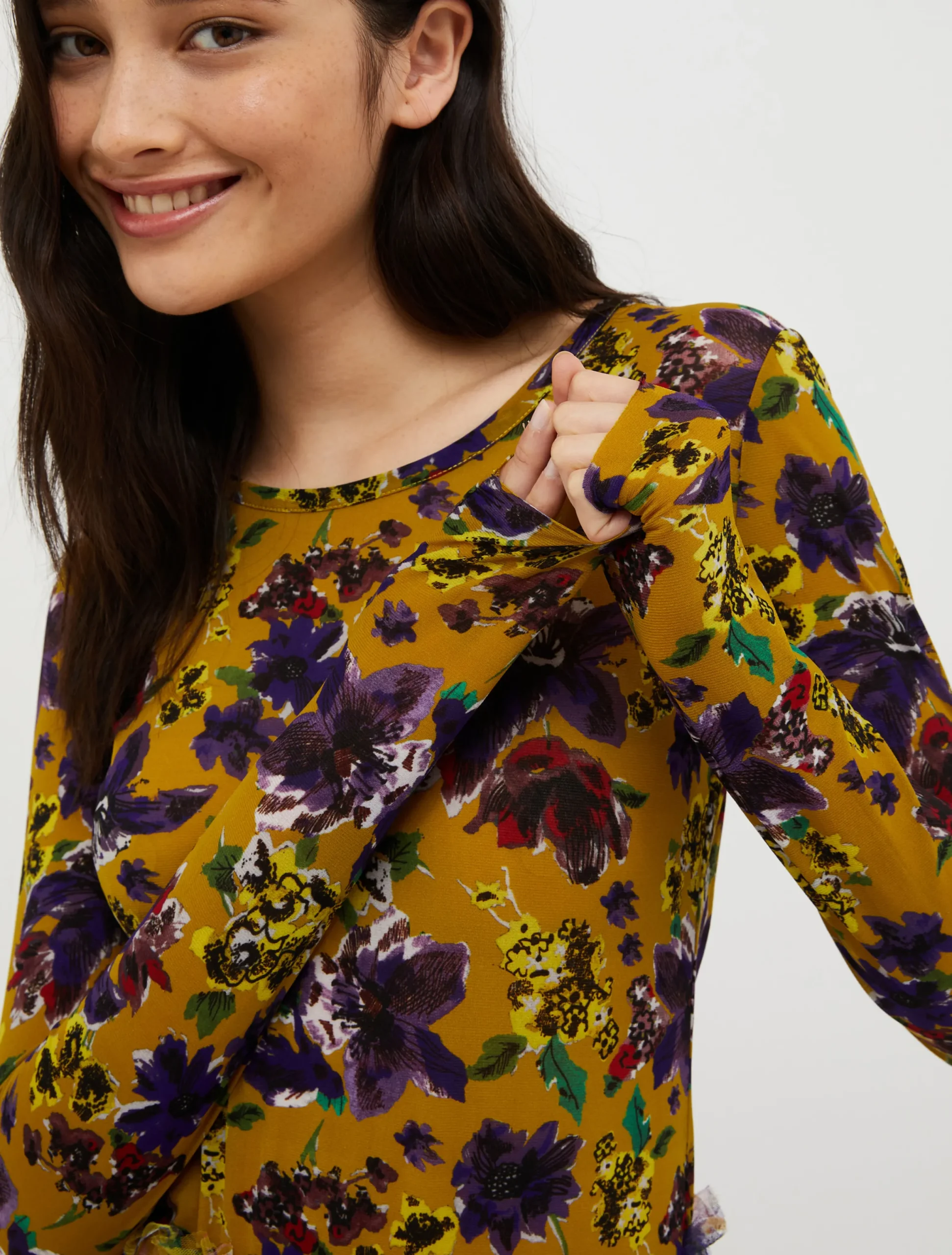 Tulle-jersey T-shirt