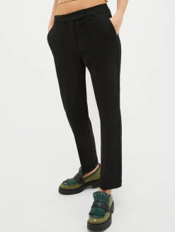 Turn-up slim-fit trousers
