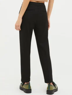 Turn-up slim-fit trousers