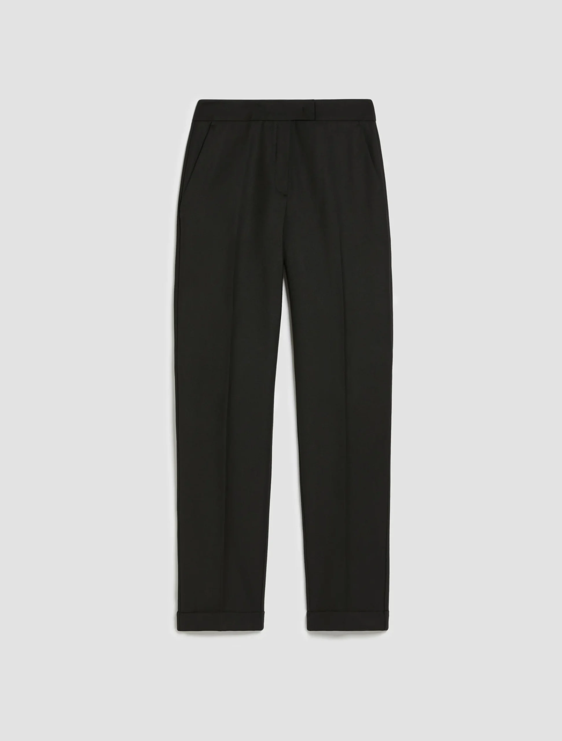 Turn-up slim-fit trousers