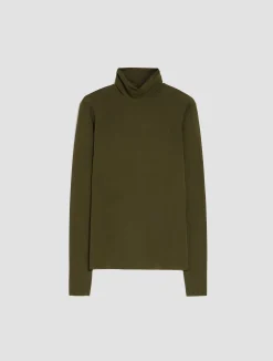 Turtleneck tulle-jersey top
