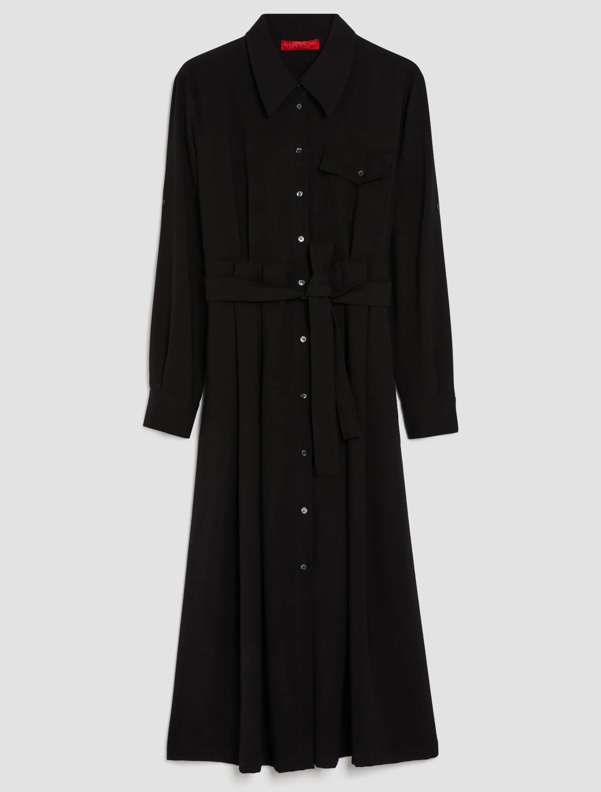 Twill midi shirt dress