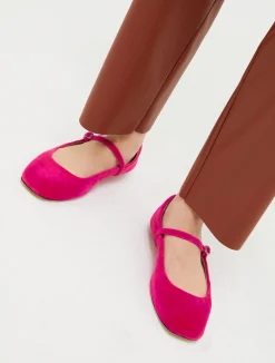 Velvet ballet flats