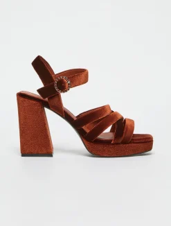 Velvet platform sandals