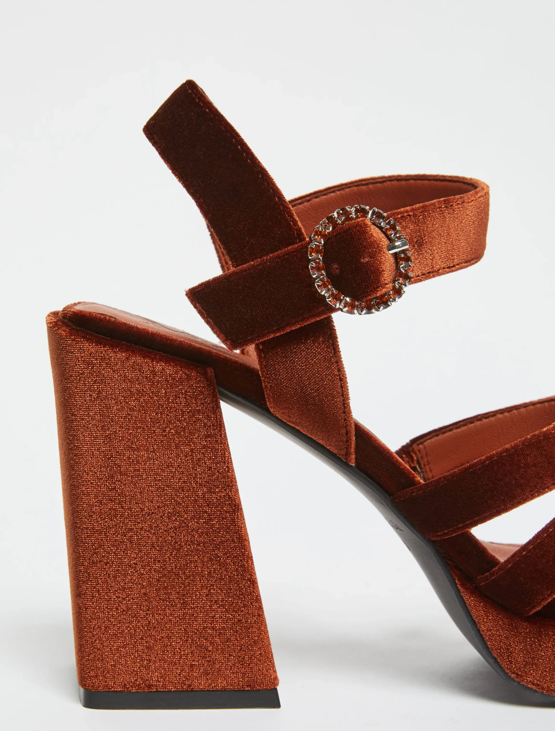 Velvet platform sandals