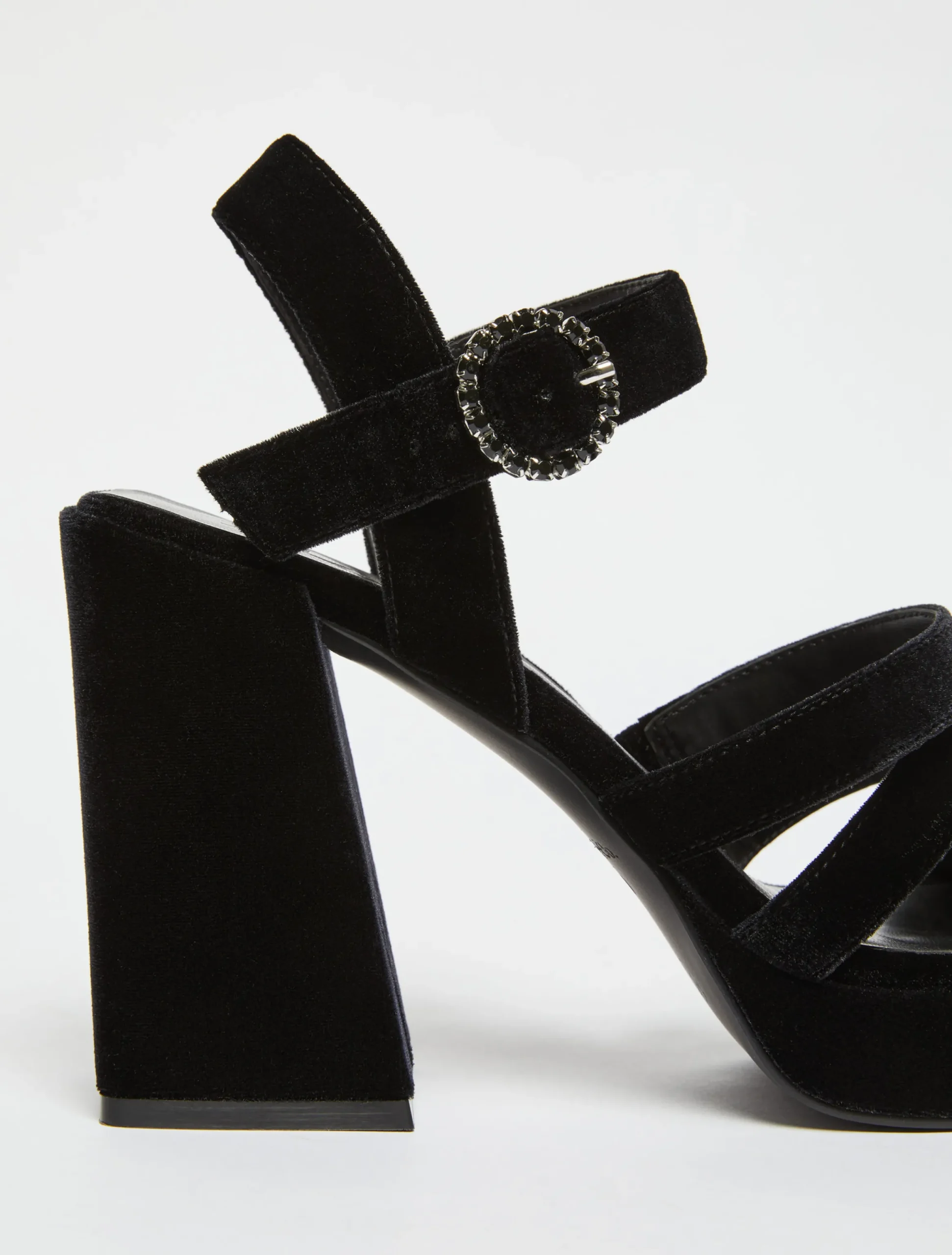 Velvet platform sandals