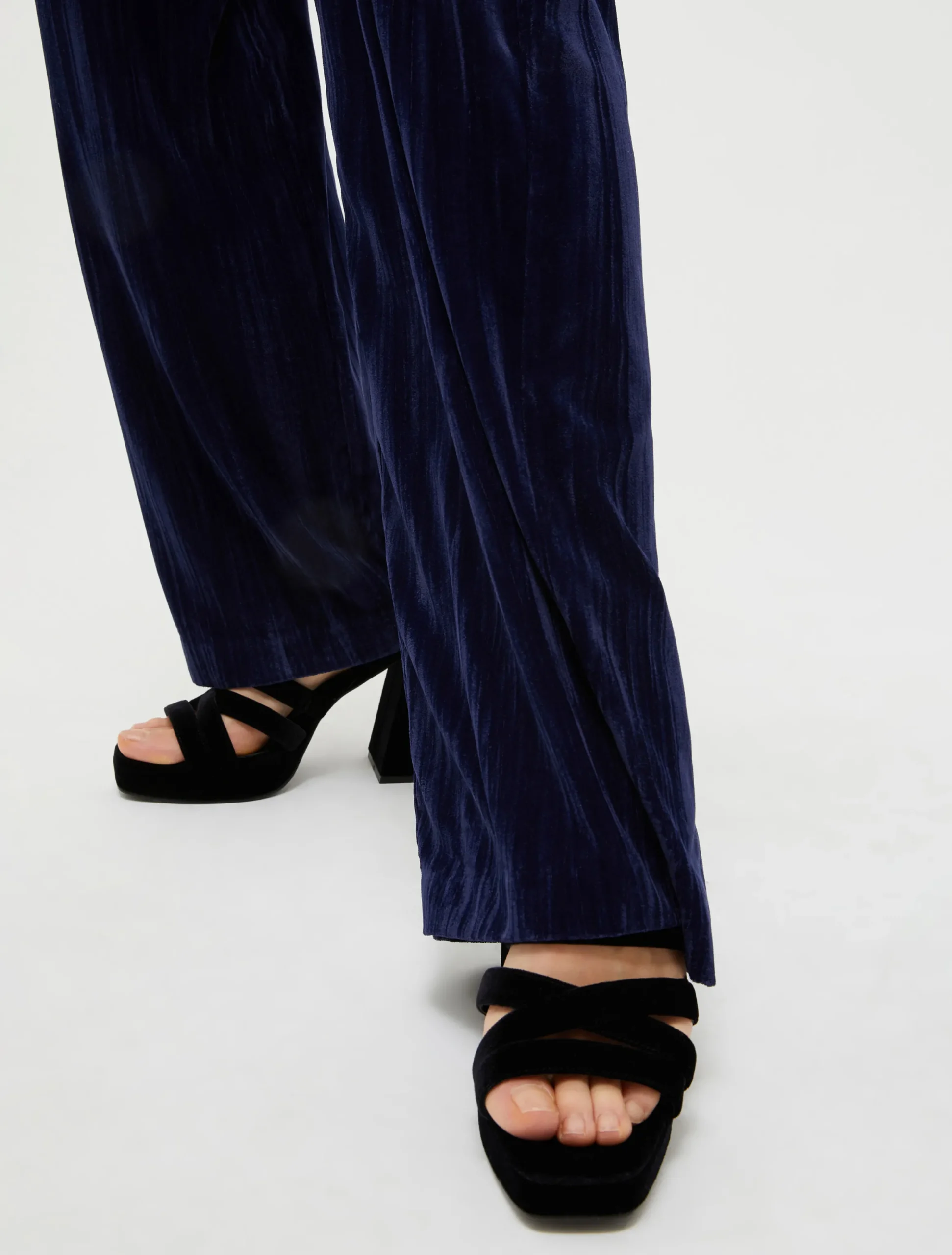 Velvet platform sandals