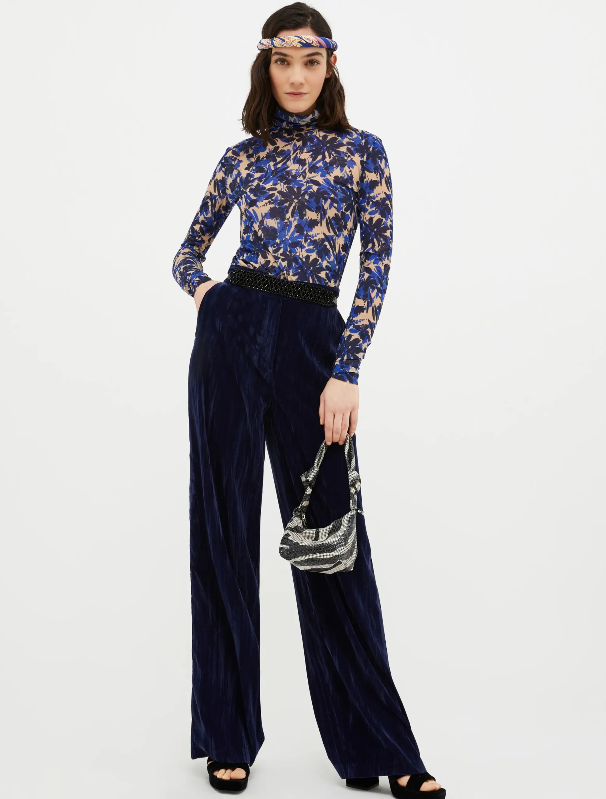 Velvet platform sandals