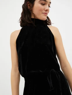 Velvet-jersey jumpsuit