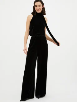 Velvet-jersey jumpsuit