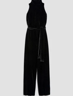 Velvet-jersey jumpsuit