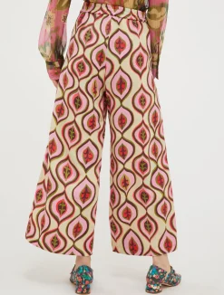 Wide satin culottes