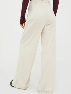 Wide-fit flannel trousers